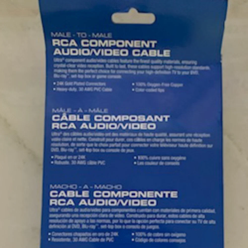 ULTRA - Male to Male RCA Component Audio/Video Cable 9FT.